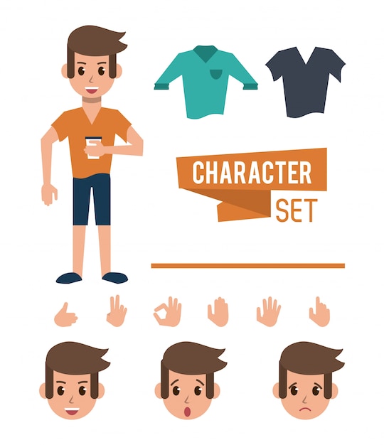 Vector man character cartoon design