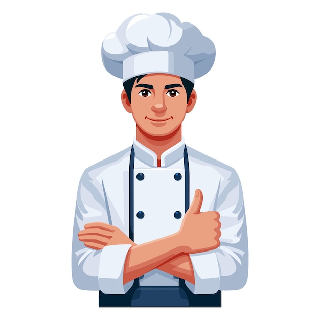 Man chef karakter vector Illustratie geschikt voor restaurant café eten winkel handel kok mascotte