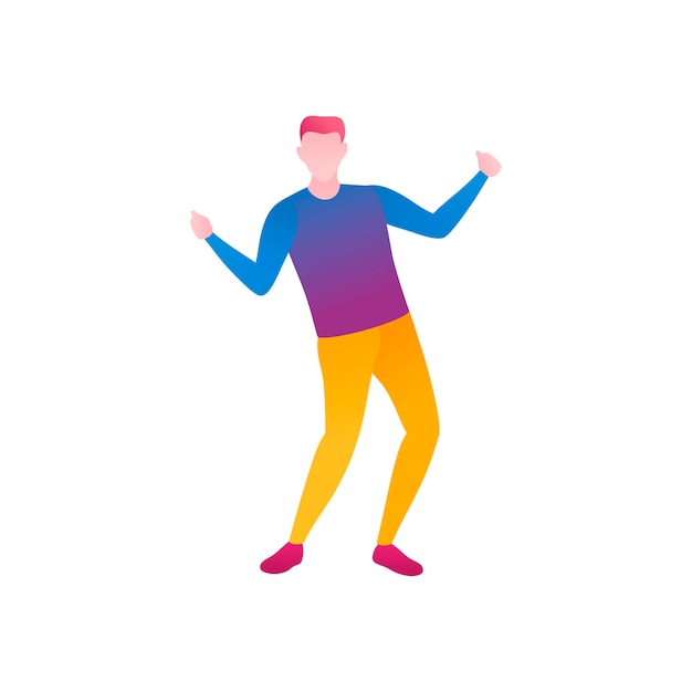 A man in a choreography class a flat vector illustration