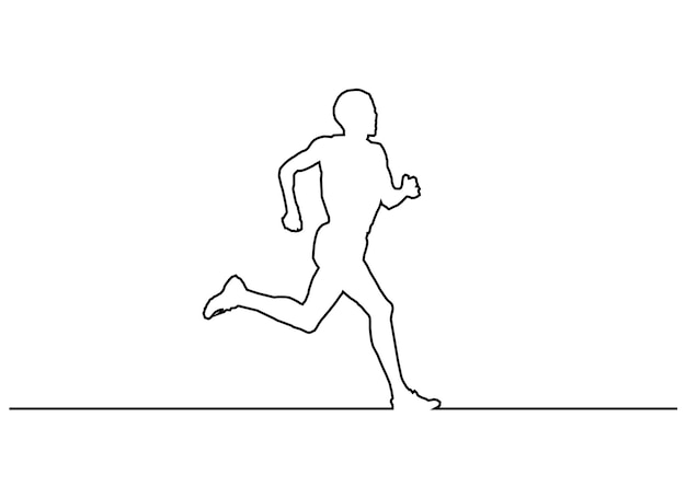 man continuous line art illustration