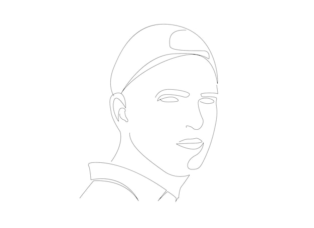 Man continuous line art illustration