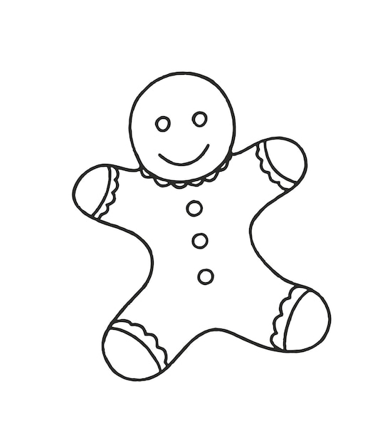 Uomo cookie illustrazione vettoriale doodle isolato su sfondo bianco natale