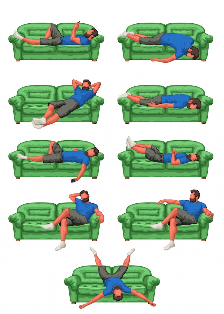 Vector man on couch set