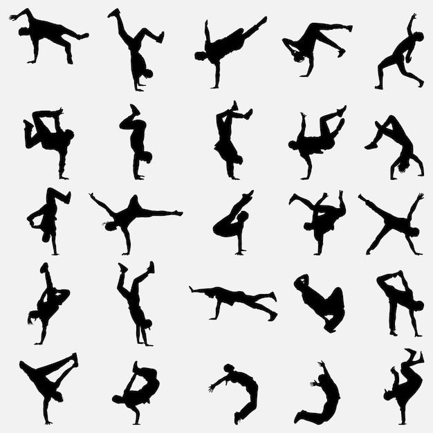 man dancing silhouette design template