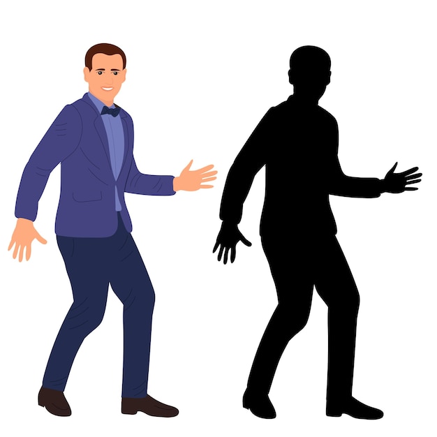 Man dansen platte ontwerp geïsoleerde vector