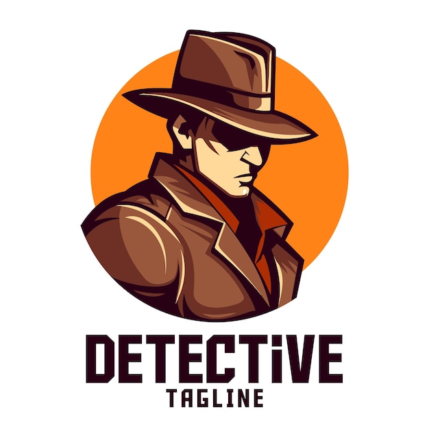 Man detective beelden logo mascotte illustratie vectorafbeelding