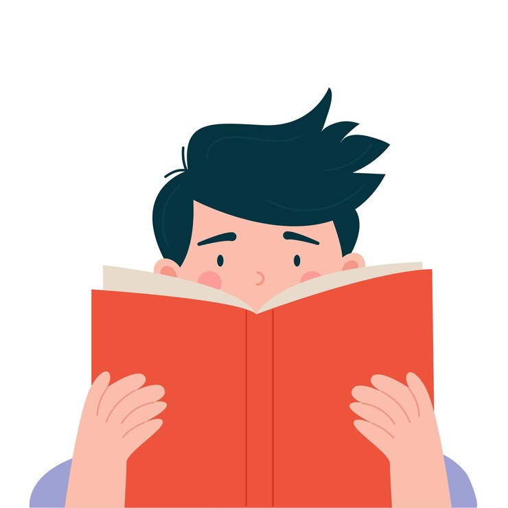 Vector man die een boek leest vector illustratie