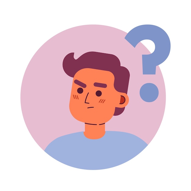 Man die vraag stelt semi egale kleur vector karakter avatar