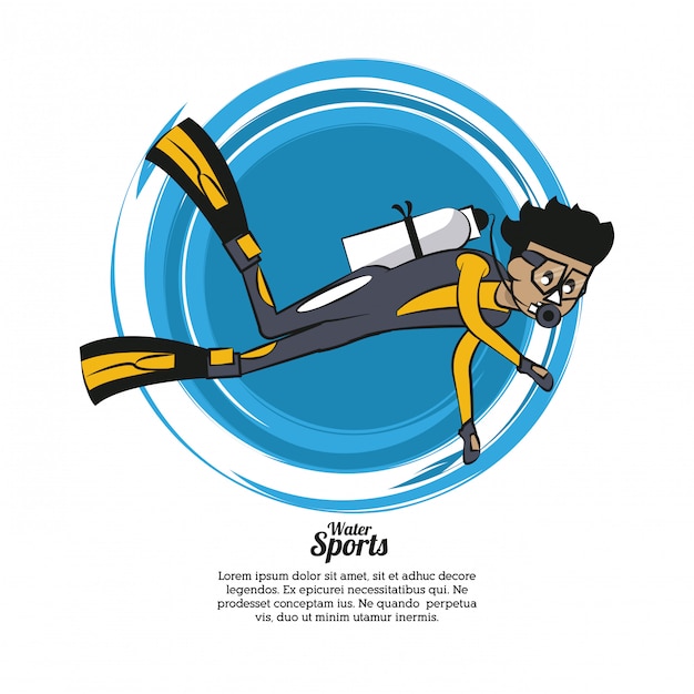 Man diving infographic vector illustration graphic design