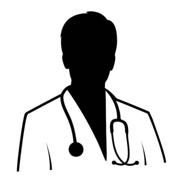 Man doctor silhouette vector illustration