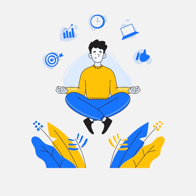 Man doet meditatie