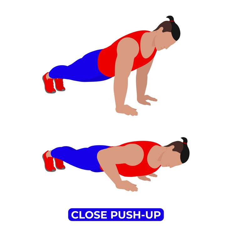 Vector man doing bodyweight fitness exercise for