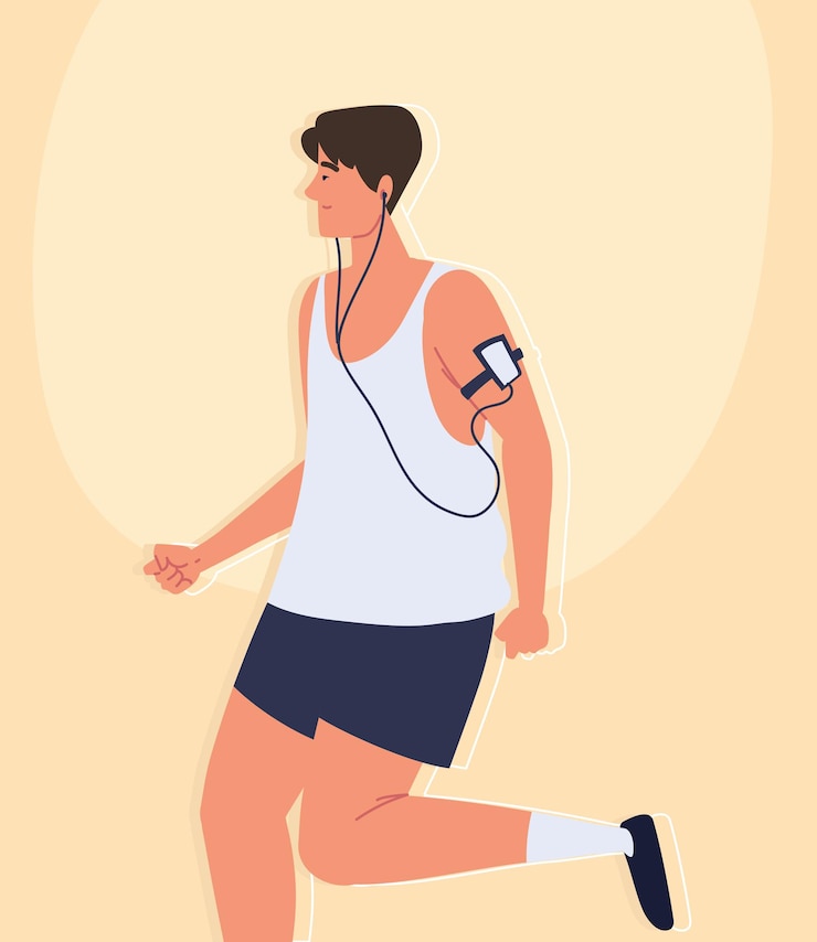 Vector man doing exercise activity
