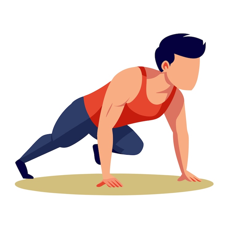 Vector a man doing pushups gym workout vector illustration graphic design