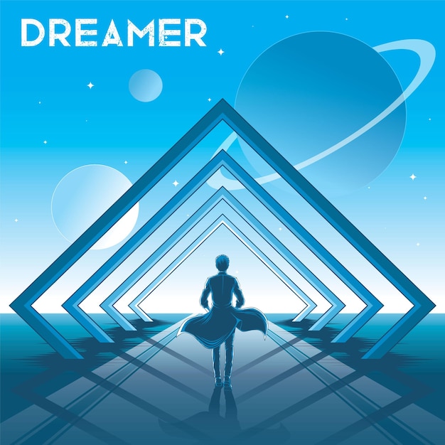 Man of the dreamer illustration vector