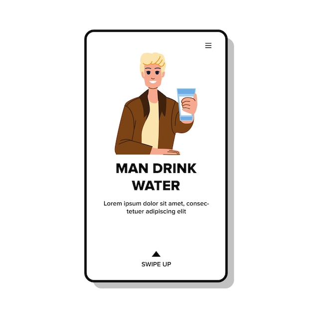 Man drinkt water vector