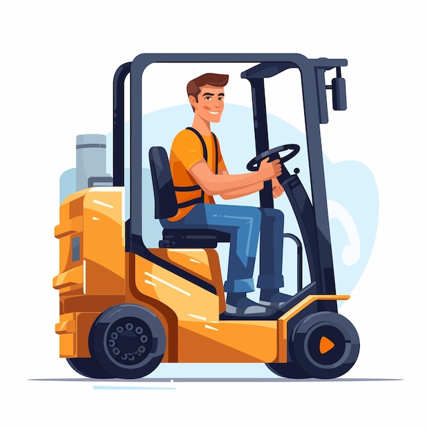 Vector man_driving_and_controling_the_forklift_vector