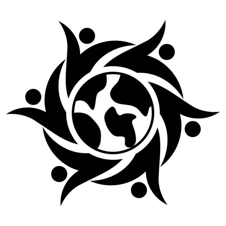 Vector man and earth logo design