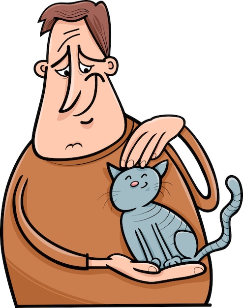 man en kat cartoon afbeelding