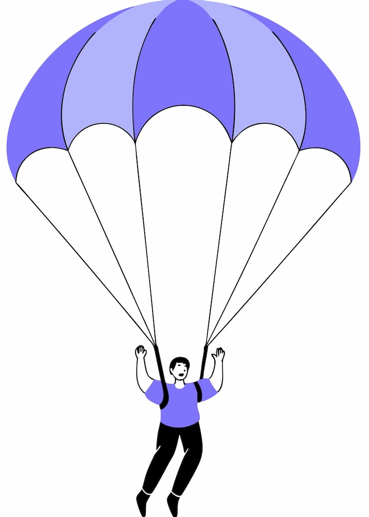Vector a man enjoying the parachute illustration art on white background