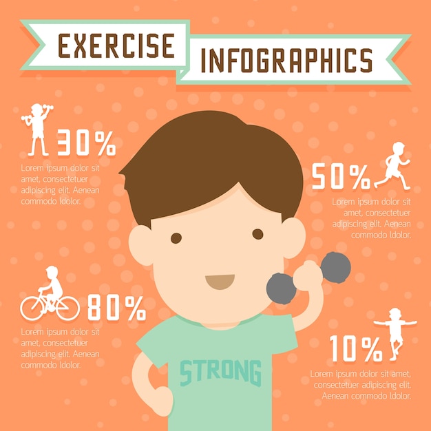 Infographics di esercizio uomo