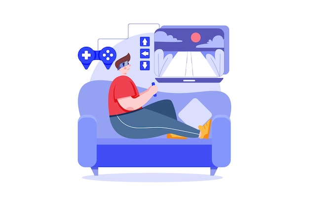 VR 게임을 경험하는 남자