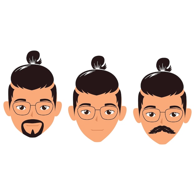 Man face cartoon characters cartoon shocked male character vector illustration