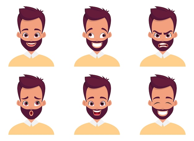 Man face expression   design illustration isolated