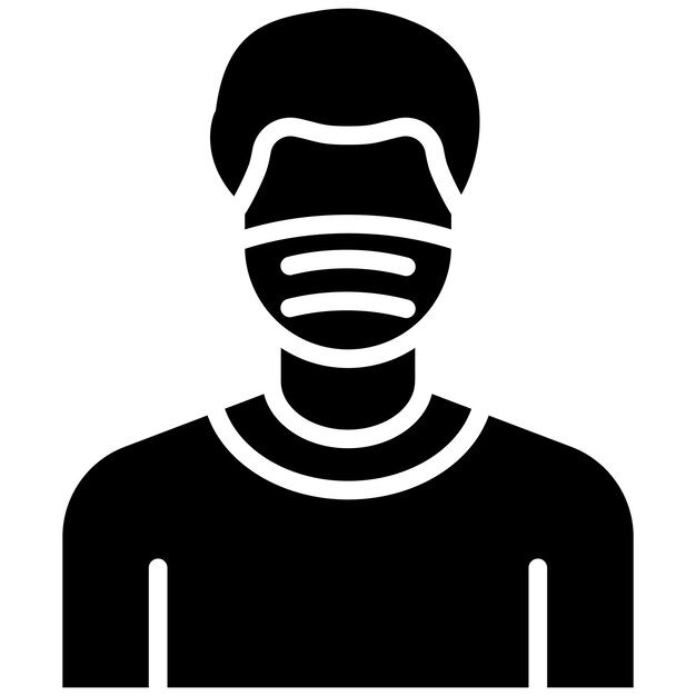 Man Face Mask Vector Illustration Style