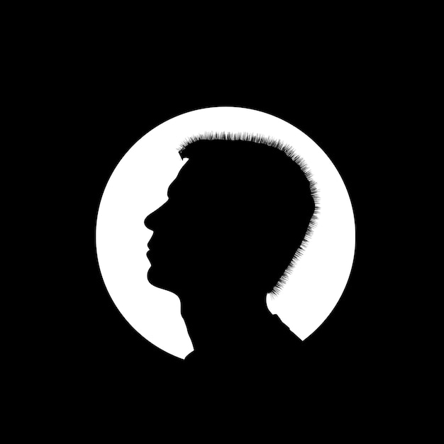 Vector man face silhouette