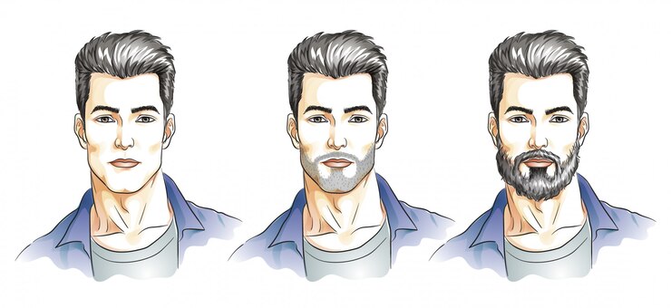 Vector man face watercolor style illustration