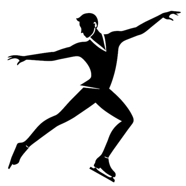 Vettore vettore di silhouette di pattinaggio artistico isolato su uno sfondo bianco 19