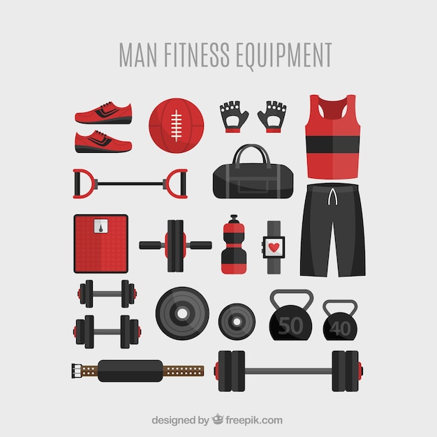 Vector man fitness equipment