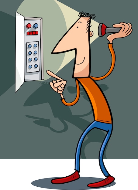 Vector man fix electricity cartoon illustration