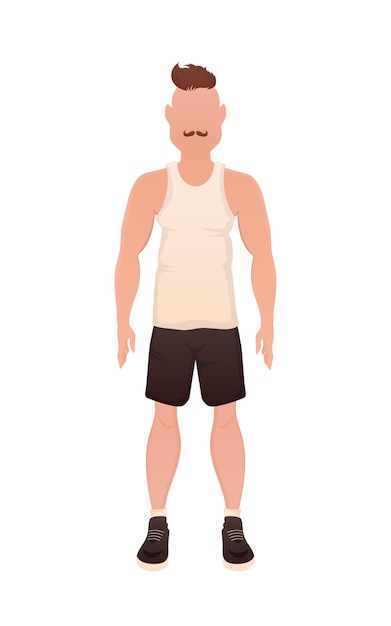 Vector a man in fulllength clothes isolated cartoon style