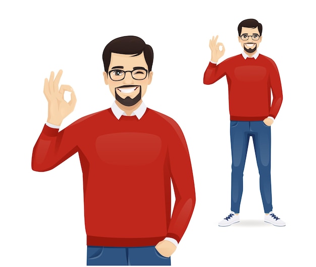 Man gesturing ok sign