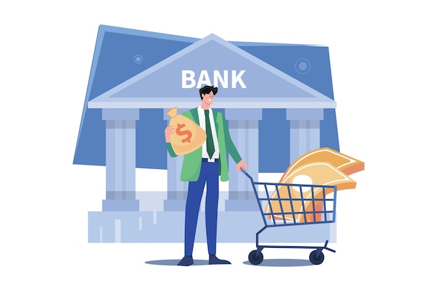 Man Getting A Loan From The Bank