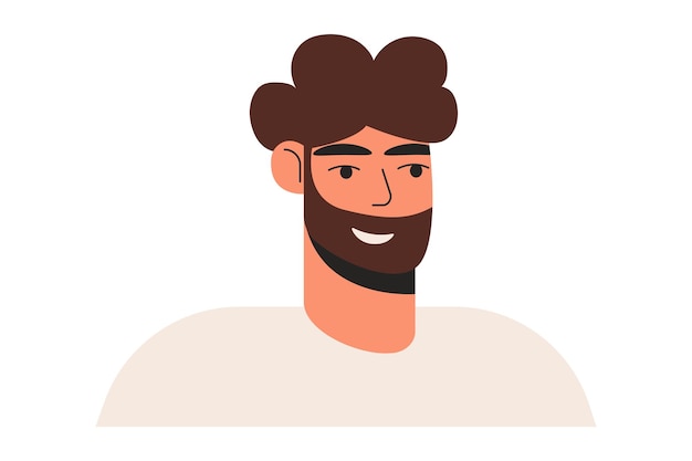 Man gezicht Cartoon personage Vector illustratie voor sociale media en netwerken