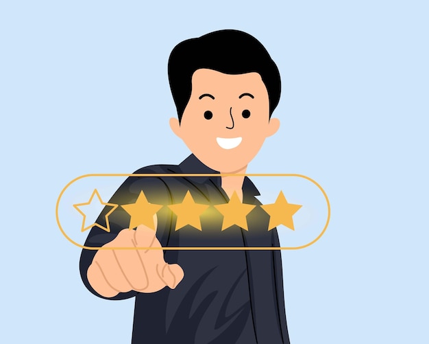 man give 5 star rating to service excellent on mobile phone application costumer review satisfaction