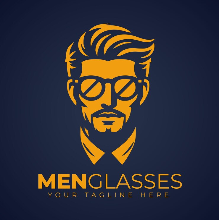 Вектор дизайн логотипа man glasses
