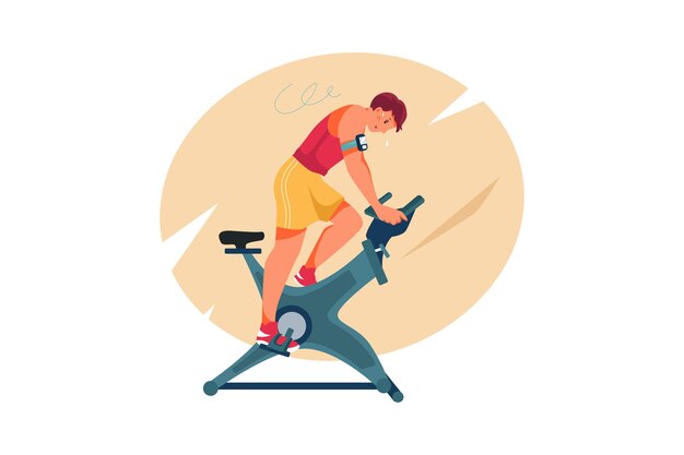 벡터 남자 는 자전거 시레이터 를 타고 스포츠 를 즐긴다
