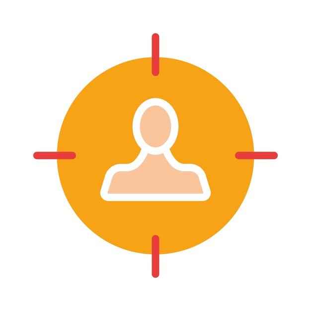 man at gunpoint the target audience aim targeting targetologist sight sales launch personal growth course gain a client base smm social media marketing colorful icon on white background