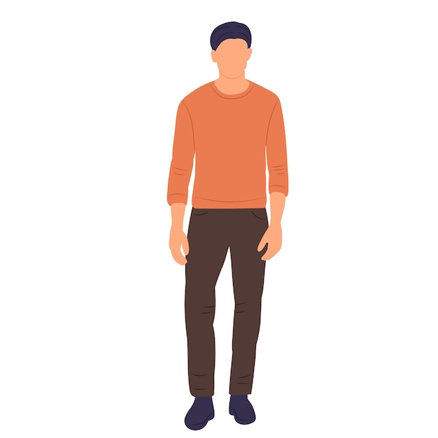 Man guy in flat style isolated