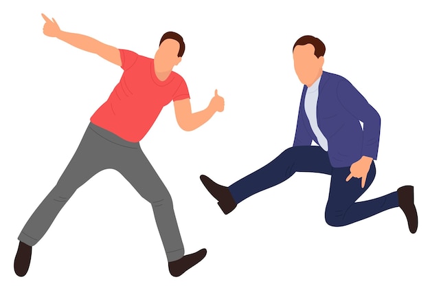 Man guy jumping flat design