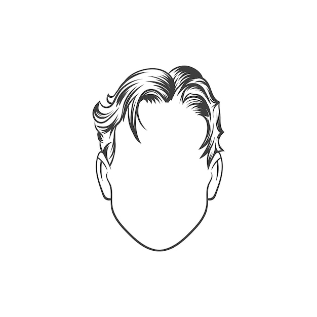 Man haircut. hand drawn  vector illustration.  man's  hairstyle