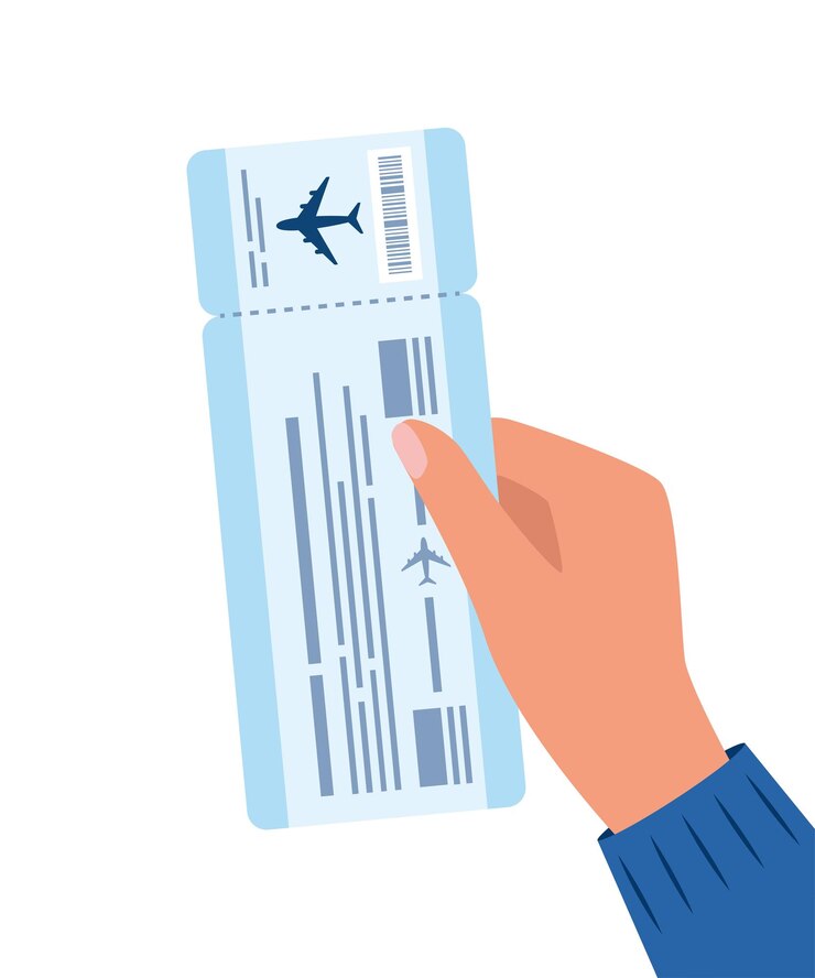 Vector man hand holding air ticket air travel concept tourism vector illustration