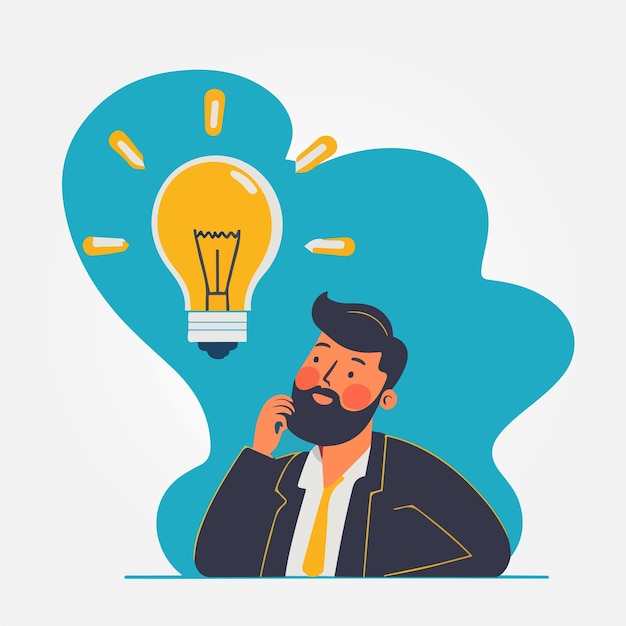 man having an idea vector illustration