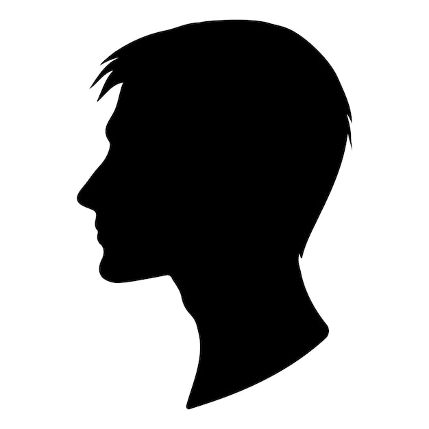 Vector man head profile silhouette avatar vector illustration