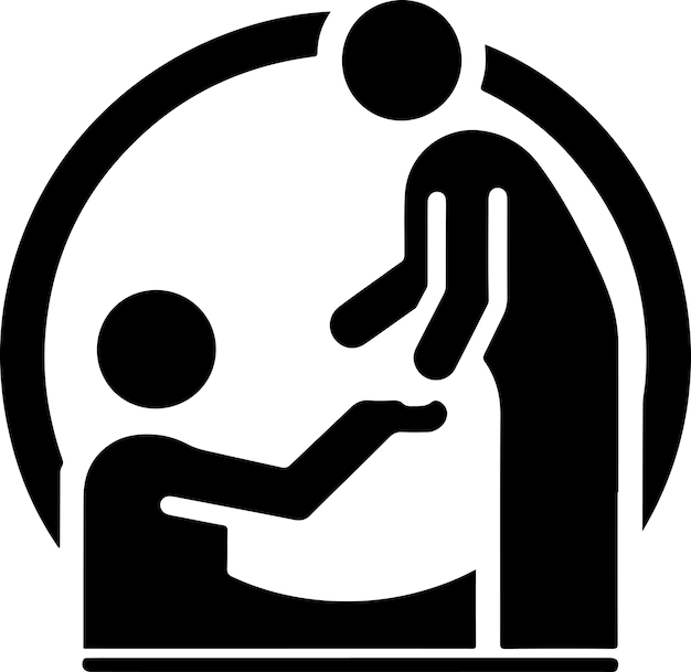 a man help other man vector icon black color silhouette white background 14