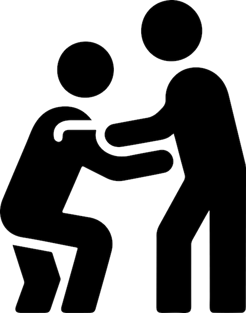 a man help other man vector icon black color silhouette white background 28